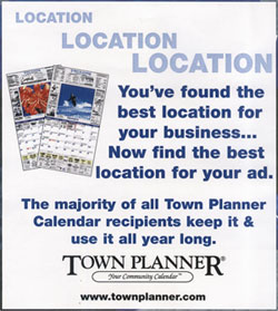 Town Planner Local Calendar Advertising